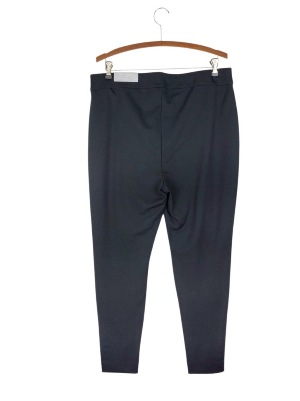 Chicos NWT Black Ponte Rivet Stud Legging Pull On Pants Womens 3/US 16 - Picture 2 of 11